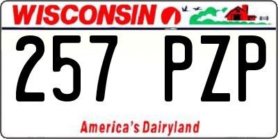 WI license plate 257PZP