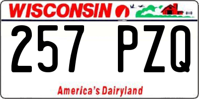 WI license plate 257PZQ