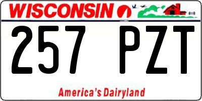 WI license plate 257PZT