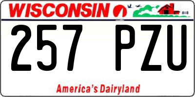 WI license plate 257PZU