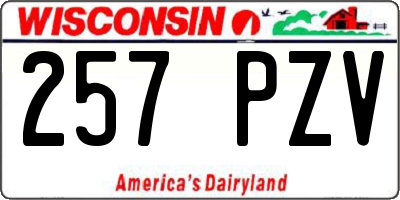 WI license plate 257PZV