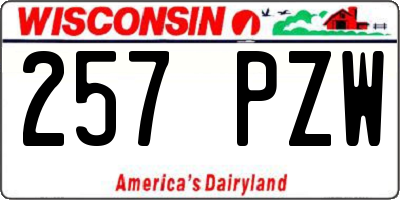 WI license plate 257PZW