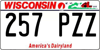 WI license plate 257PZZ
