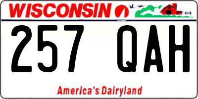 WI license plate 257QAH