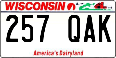 WI license plate 257QAK