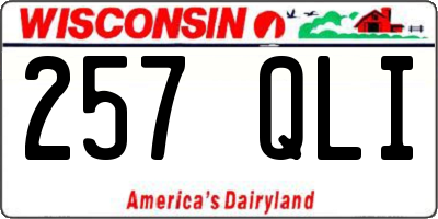 WI license plate 257QLI