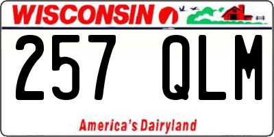WI license plate 257QLM