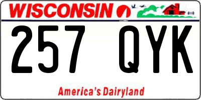 WI license plate 257QYK