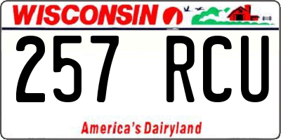 WI license plate 257RCU