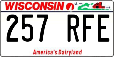 WI license plate 257RFE