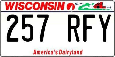WI license plate 257RFY