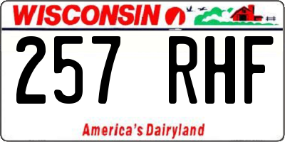 WI license plate 257RHF