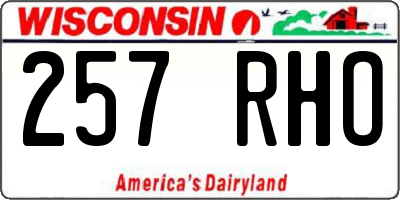 WI license plate 257RHO