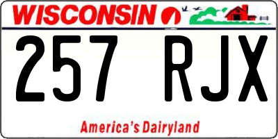 WI license plate 257RJX