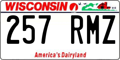 WI license plate 257RMZ