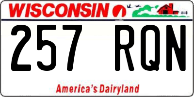 WI license plate 257RQN