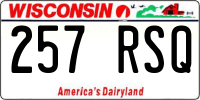 WI license plate 257RSQ