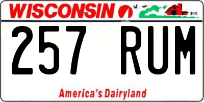 WI license plate 257RUM