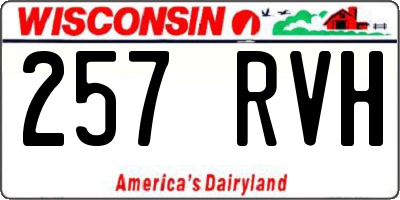 WI license plate 257RVH