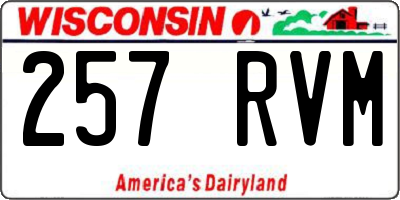 WI license plate 257RVM