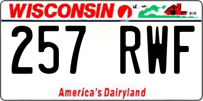 WI license plate 257RWF