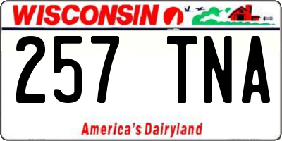 WI license plate 257TNA