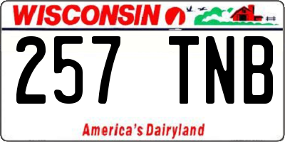 WI license plate 257TNB