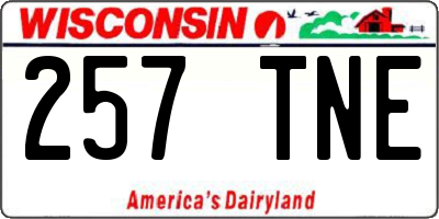 WI license plate 257TNE