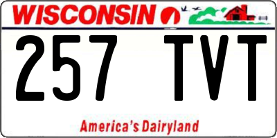 WI license plate 257TVT