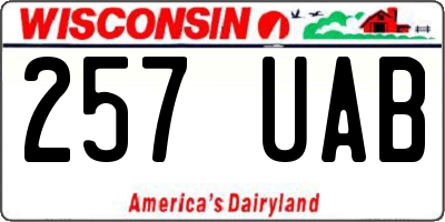 WI license plate 257UAB