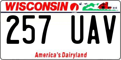 WI license plate 257UAV