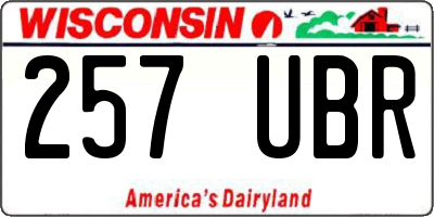 WI license plate 257UBR