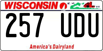WI license plate 257UDU
