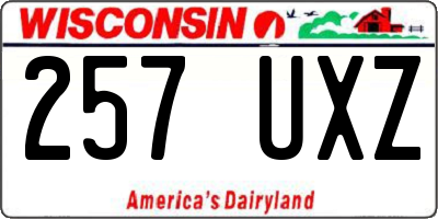 WI license plate 257UXZ