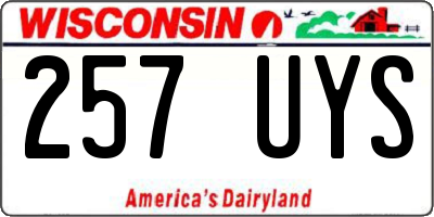 WI license plate 257UYS