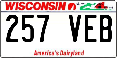 WI license plate 257VEB