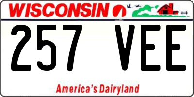 WI license plate 257VEE