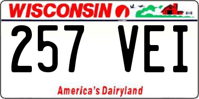WI license plate 257VEI