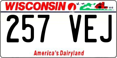 WI license plate 257VEJ