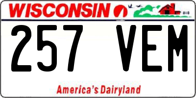 WI license plate 257VEM
