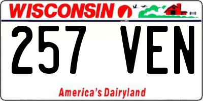 WI license plate 257VEN
