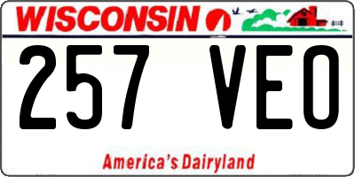 WI license plate 257VEO