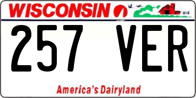 WI license plate 257VER