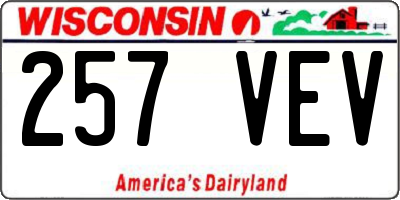 WI license plate 257VEV