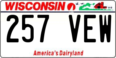 WI license plate 257VEW