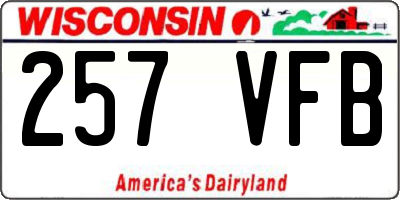 WI license plate 257VFB
