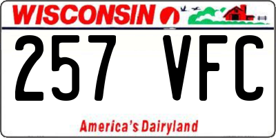 WI license plate 257VFC