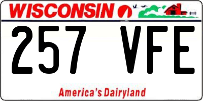 WI license plate 257VFE