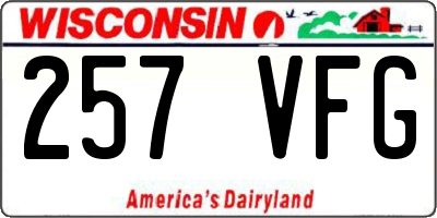 WI license plate 257VFG