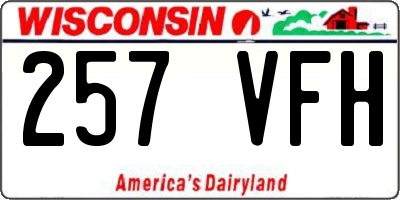 WI license plate 257VFH